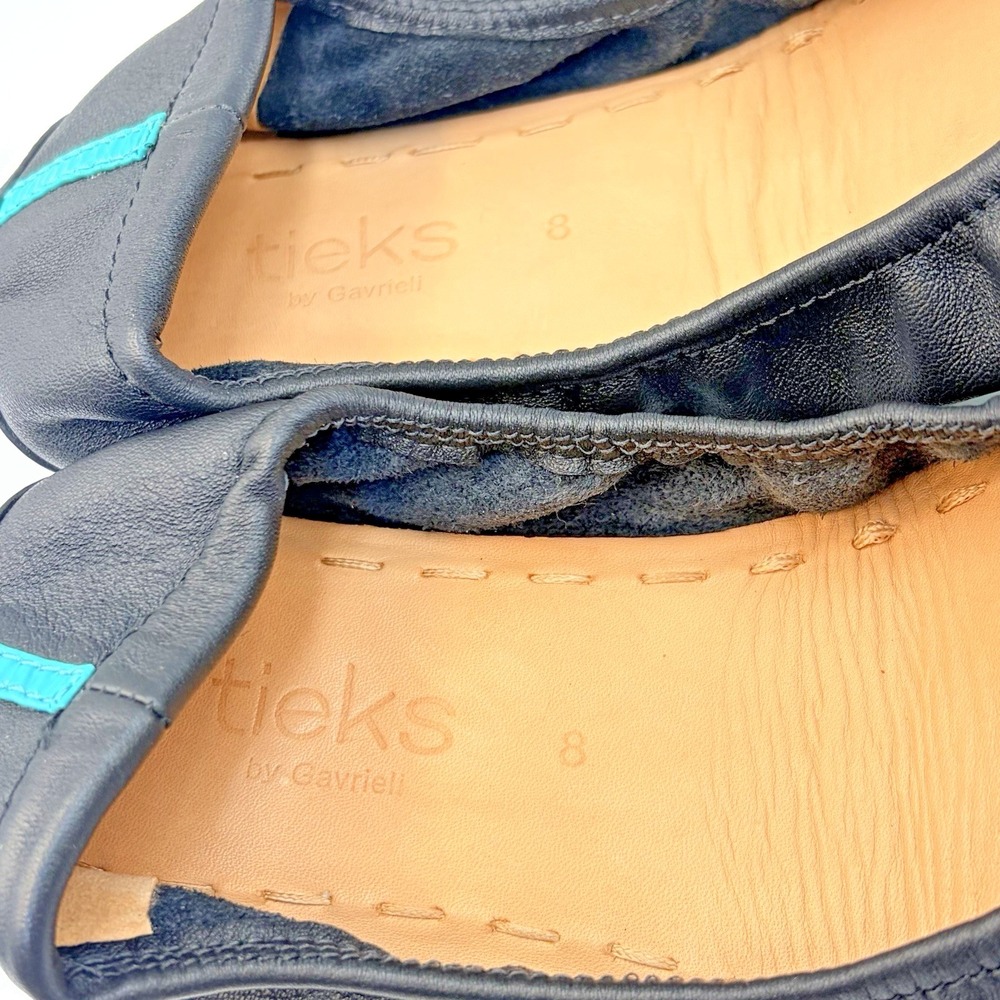 Tieks by Gavrieli Matte Black Leather Foldable Ballet Flats Womens Size 8 - Picture 3 of 7